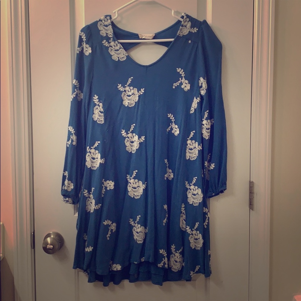 Blue Dress with flowers
